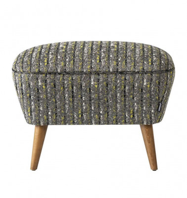 Stool Pouf Footstool Upholstered Stool Ottoman Fabric Grey Seat