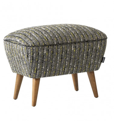 Stool Pouf Footstool Upholstered Stool Ottoman Fabric Grey Seat