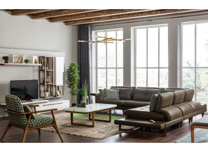 Stylish L-shaped corner sofa in modern and luxurious style
