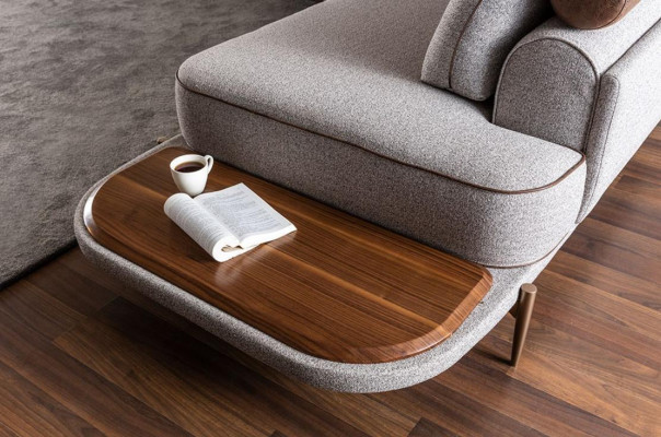 Corner sofa fabric sofa L-shaped sofa fabric sofas gray modern table living landscape
