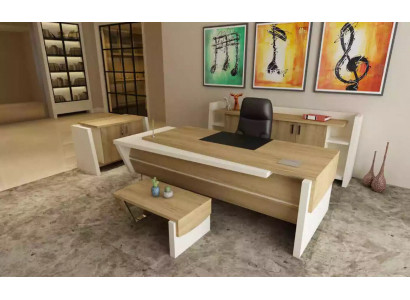Desk, coffee table, filing cabinet, dresser, modern brown wood