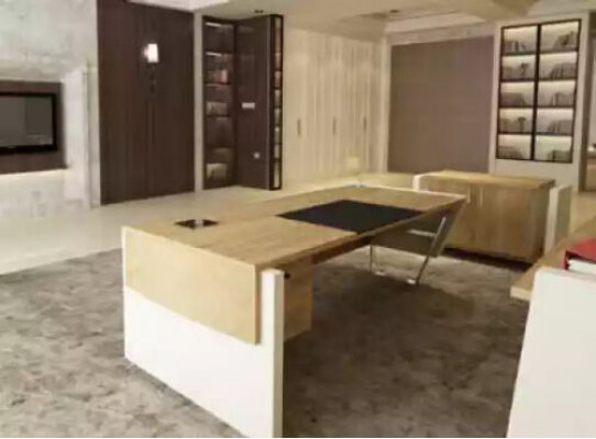 Desk, coffee table, filing cabinet, dresser, modern brown wood