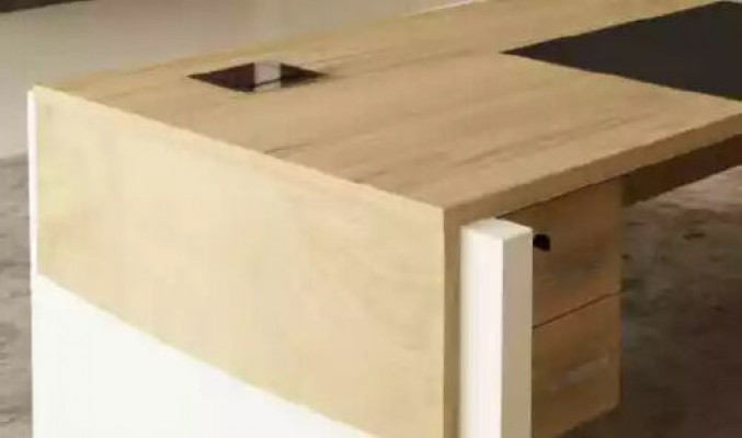 Desk, coffee table, filing cabinet, dresser, modern brown wood