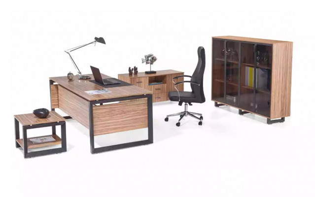 Office furniture desk chest of drawers filing cabinet coffee table set of 4 pieces.