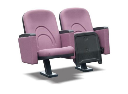 Modern armchair chair sofa 1 seater for theater cinema design luxury pink textile