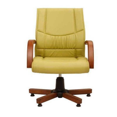 Computer Swivel Chair Modern Green Office Chair Upholstered Armchair Faux Leather Chair
