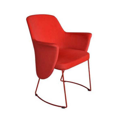 Modern dining room chair chair kitchen chair armchair seat fabric modern wood red