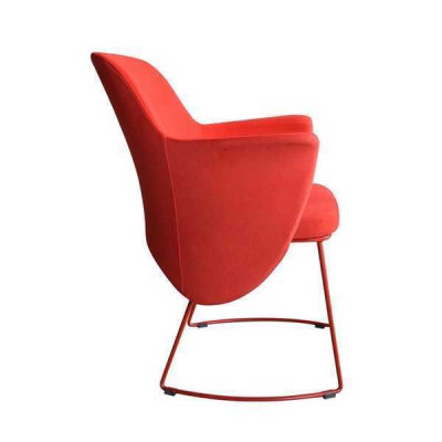 Modern dining room chair chair kitchen chair armchair seat fabric modern wood red