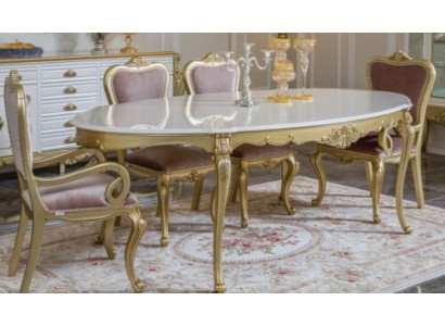 Design Dining Room Set 8-piece Dining Table Chair Sideboard Glass Cabinet Mirror