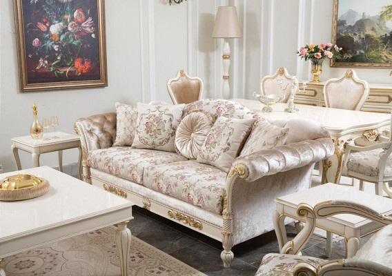 Luxury Sofa Set 4-Piece Fabric Couch Sofa Chairs Coffee Table.