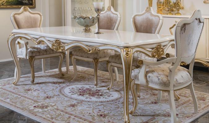Dining room dining table chair set group set table suite luxury 5-piece set.
