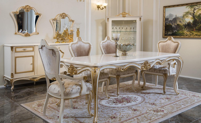 Dining room dining table chair set group set table suite luxury 5-piece set.