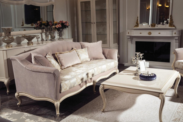 Three-seater classic sofa couch upholstered furniture Italian furniture sofa