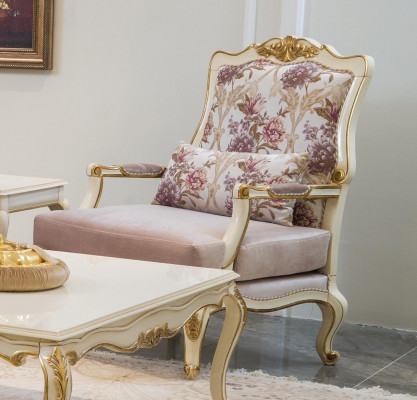 Luxury furniture design armchair classic design throne textile living room