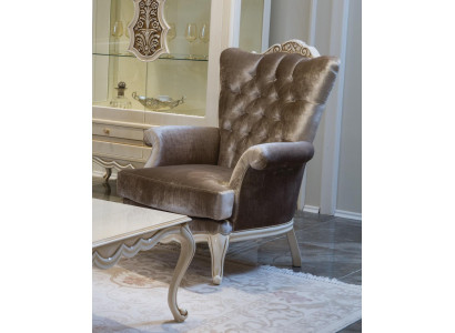 Luxury design armchair classic throne armchair living room chesterfield new