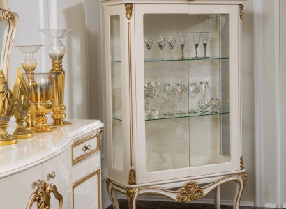 Display cabinet glass cupboard shelf wood showcase design Art Deco living room new
