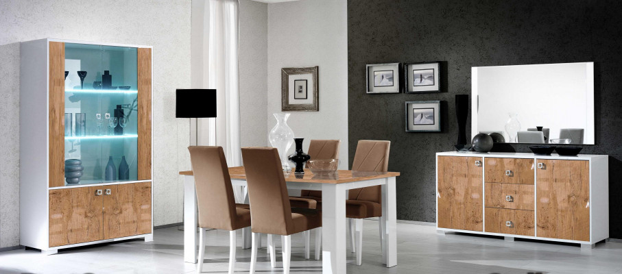 Dining room suite set, RTV table, 4x chairs, 7-piece display cabinet, complete luxury furniture, new.