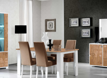 Dining room suite set, RTV table, 4x chairs, 7-piece display cabinet, complete luxury furniture, new.