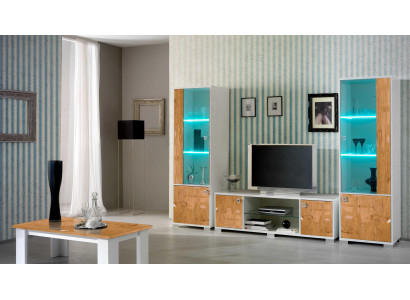Wall unit 3-piece set. TV stand + 2x display cabinets. Italian design furniture, living room luxury furniture.