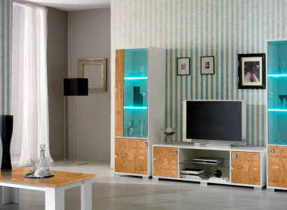 Wall unit 3-piece set. TV stand + 2x display cabinets. Italian design furniture, living room luxury furniture.