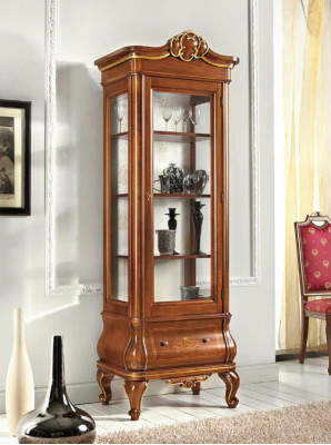 Display cabinet glass cupboard wood cabinets living room showcases Italian luxury furniture