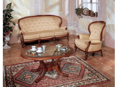 Classic sofa set couch sofa armchair coffee table Italian furniture 3-piece set.