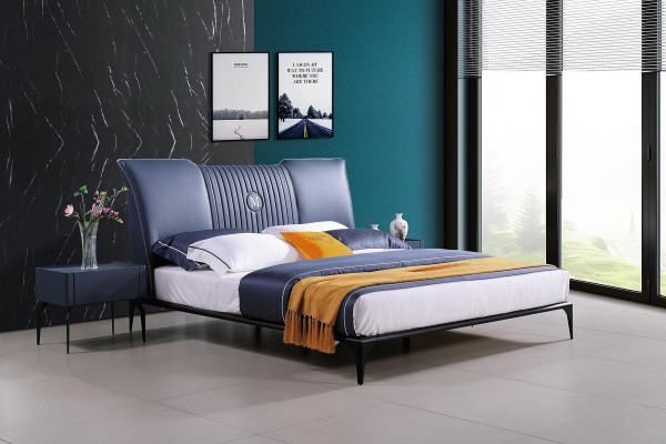 Bedroom furniture 3-piece set hotel bed + 2 glossy nightstands beds Italy