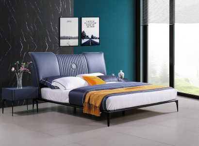 Bedroom furniture 3-piece set hotel bed + 2 glossy nightstands beds Italy