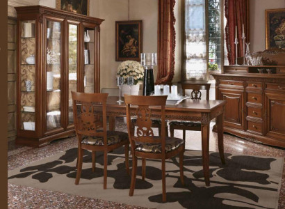 Dining Room Complete Set Table Sideboard 4x Chair Set Baroque Solid Wood