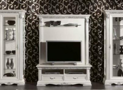 Classic living room wall cabinet display sideboard RTV shelf unit wardrobe 4-piece solid wood.
