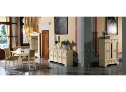 Complete dining room set 4x chairs sideboard 8-piece set table cabinet group solid wood