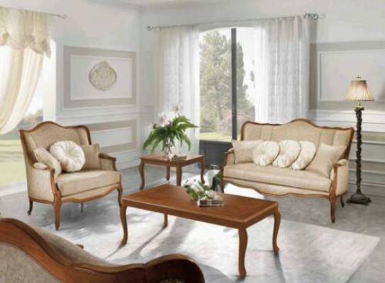 Sofa set 3+2 seater set design sofa upholstered couches couch classic 2 pieces solid wood