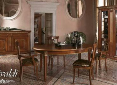 Dining Room Furniture Solid Wood Baroque Rococo Table 4x Chairs Display Cabinet Dresser