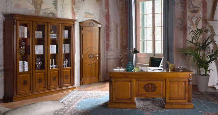 Desk Office Table Noble Wood Tables Baroque Rococo Antique Style 185x90cm