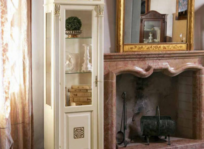 Elegant baroque glass display cabinet with delicate embellishments