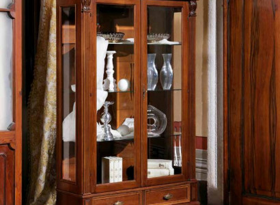 Showcase glass cabinet living room display case 2 doors baroque display cabinets