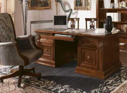 Office furniture, study room, armchair, office furniture, executive armchair, baroque, rococo, 3-piece, solid wood.