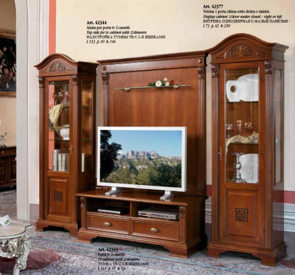 Classic living room wall solid wood display cabinet sideboard TV shelf walls cabinet 4-piece set.