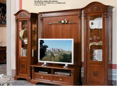 Classic living room wall solid wood display cabinet sideboard TV shelf walls cabinet 4-piece set.