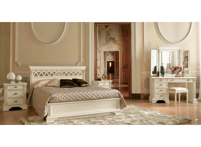 Luxury Bedroom Set 6-piece Bed 2x Nightstand Dressing Table Designer Furniture Solid Wood