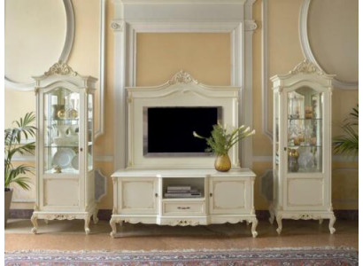Living room wall unit display cabinet sideboard RTV shelf walls cabinet 4-piece solid wood.