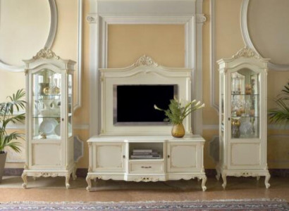 Living room wall unit display cabinet sideboard RTV shelf walls cabinet 4-piece solid wood.