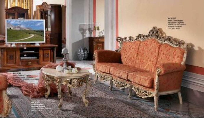 Sofa Baroque Rococo Three-seater 3-seater Couch Upholstered Sofas Couches Solid Wood