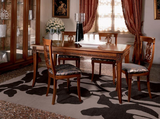 Dining table table set dining room living room wood Rococo Baroque Italian furniture