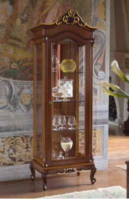 Noble showcase antique style baroque rococo classic living room glass cabinet