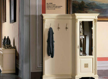 Wardrobe set with mirror wall shelf hooks cabinet coat rack hallway wardrobes