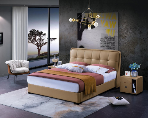 Design bedroom 3-piece. Bed 2x nightstand classic luxury bed set furniture