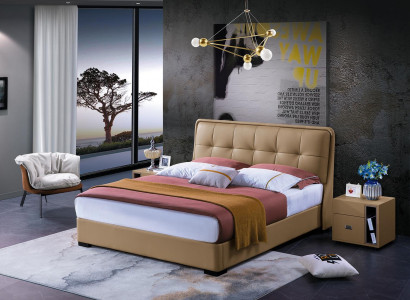 Design bedroom 3-piece. Bed 2x nightstand classic luxury bed set furniture