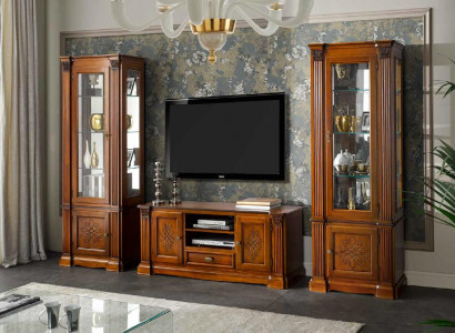 Classic living room display cabinet sideboard RTV shelf walls cabinet 3-piece solid wood