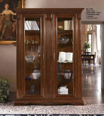 Display glass cabinet living room showcase 2-door display cabinet Baroque Rococo solid wood